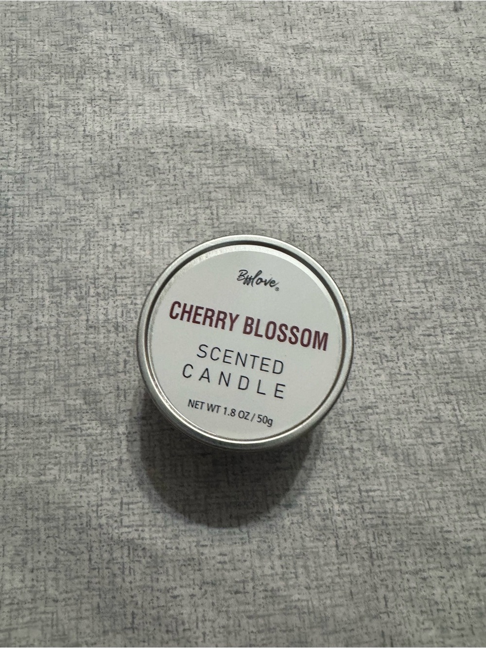 BffLove Cherry Blossom Scented Tin Candle - White & Silver